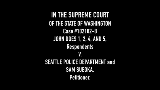 SEATTLE POLICE DEPARTMENT and SAM SUEOKA. PETITIONER.